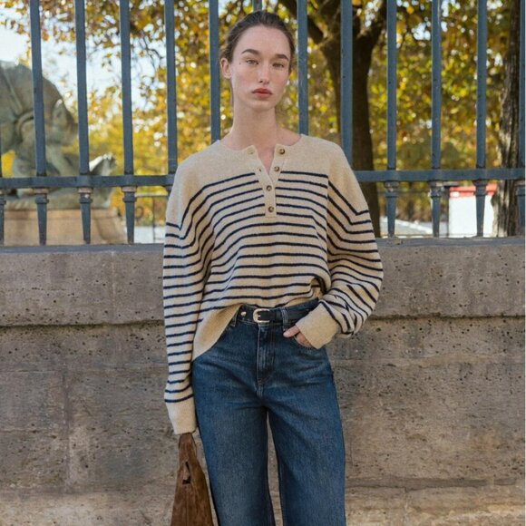 Zara Sweaters - 🖤 Zara Striped Knit Sweater – Size Large (Gently Used)